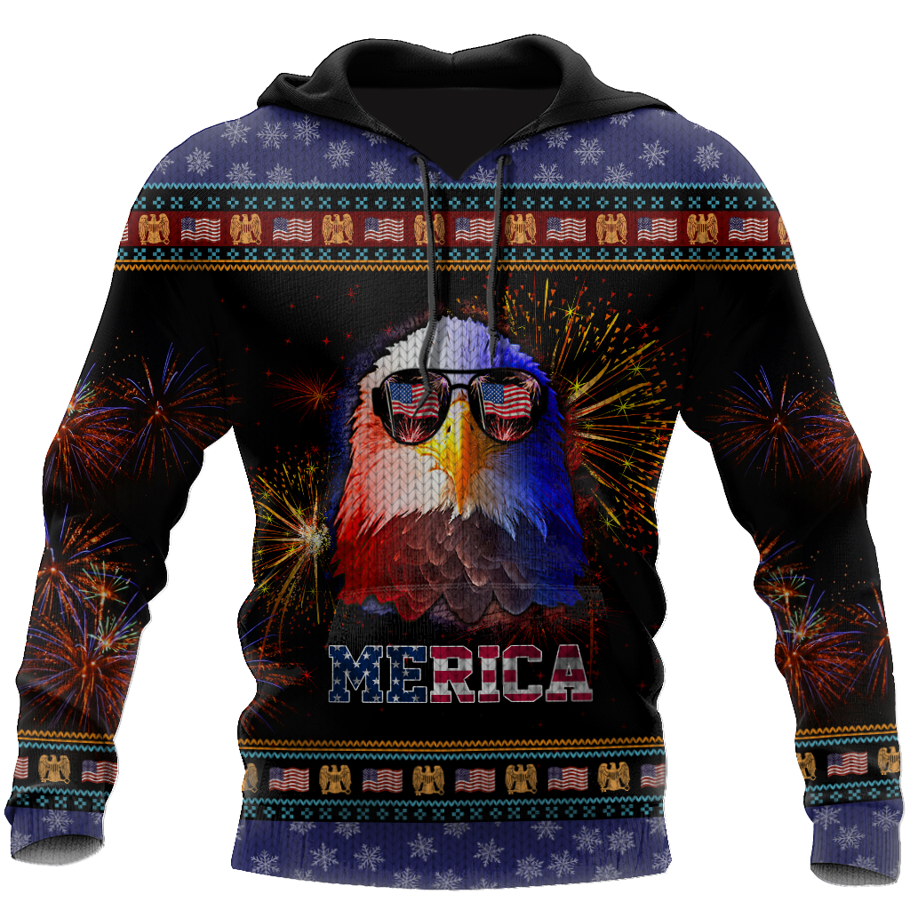 Merica Eagle 3D Hoodie Shirt For Men And Women LAM2002104