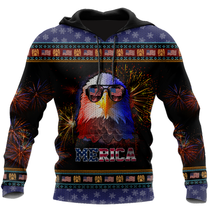 Merica Eagle 3D Hoodie Shirt For Men And Women LAM2002104