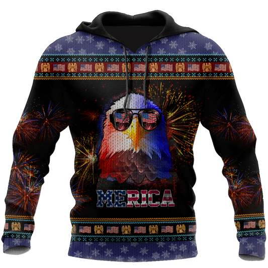 Merica Eagle 3D Hoodie Shirt For Men And Women LAM2002104