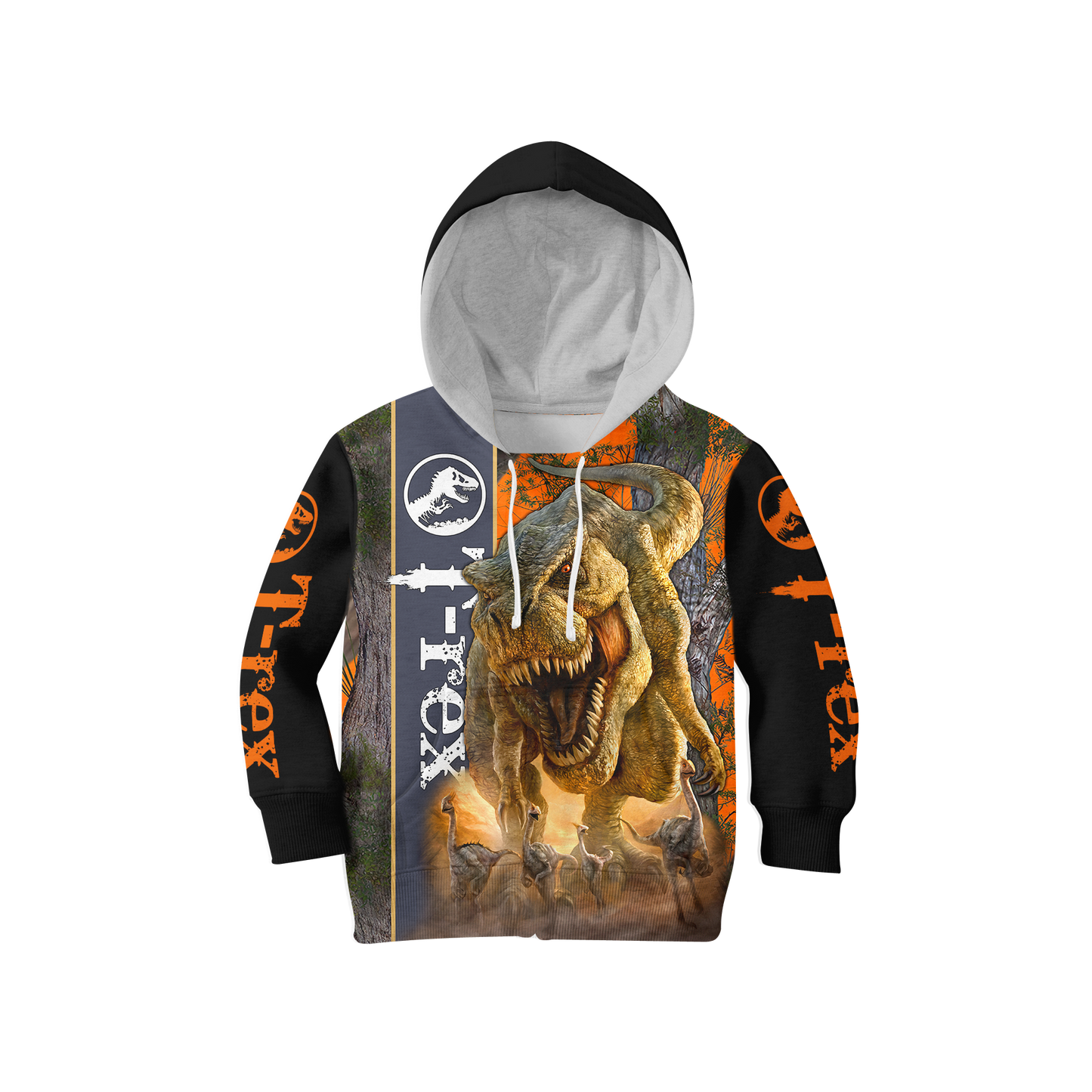 DINOSAUR T-REX 3D ALL OVER PRINTED SHIRTS MP898-Apparel-MP-Kids Hoodie-S-Vibe Cosy™