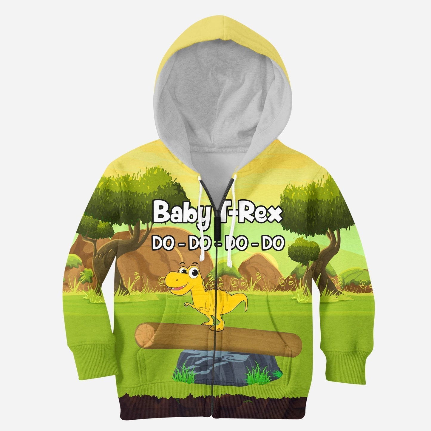 3D All Over Printed Baby T-Rex Shirts-Apparel-HP Arts-ZIPPED HOODIE-TODDLER 2T-Vibe Cosy™