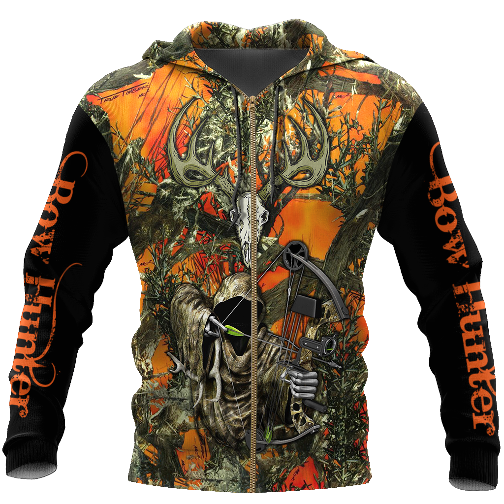 3D All Over Printed Grim Reaper Bow Hunter Camo-Apparel-HP Arts-ZIPPED HOODIE-S-Vibe Cosy™