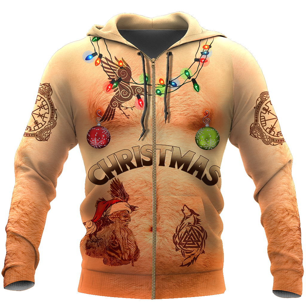 Real Viking Christmas Tattoos All Over Printed AM051001-Apparel-HP Arts-Zipped Hoodie-S-Vibe Cosy™