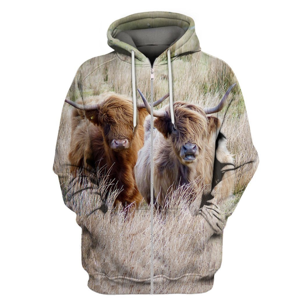 All Over Printed Highland Cattle Beautiful And Shorts-Apparel-Phaethon-Zip-S-Vibe Cosy™