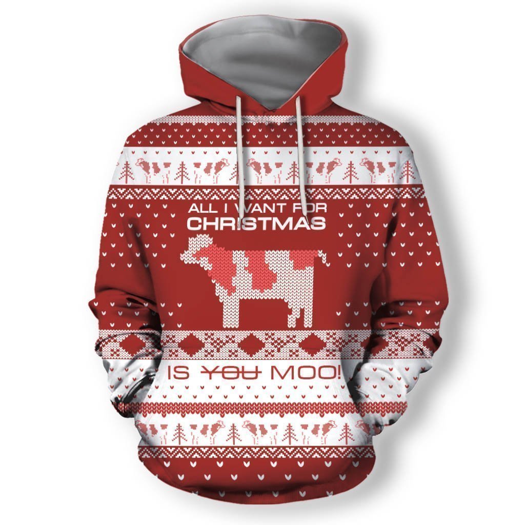 All I Want For Christmas Is You Moo! Clothes-Apparel-HD09-Hoodie-S-Vibe Cosy™