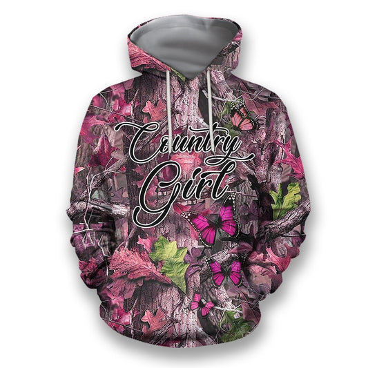 All Over Printed Camo Butterflies Hoodie-Apparel-HbArts-Hoodies-S-Vibe Cosy™