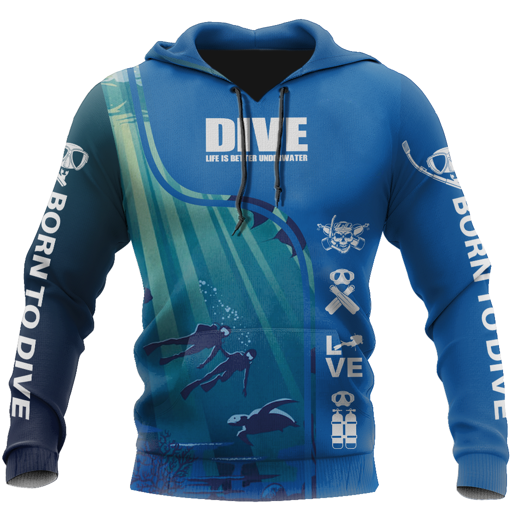 Scuba Diving 3D All Over Printed-ALL OVER PRINT HOODIES-HP Arts-Hoodie-S-Vibe Cosy™