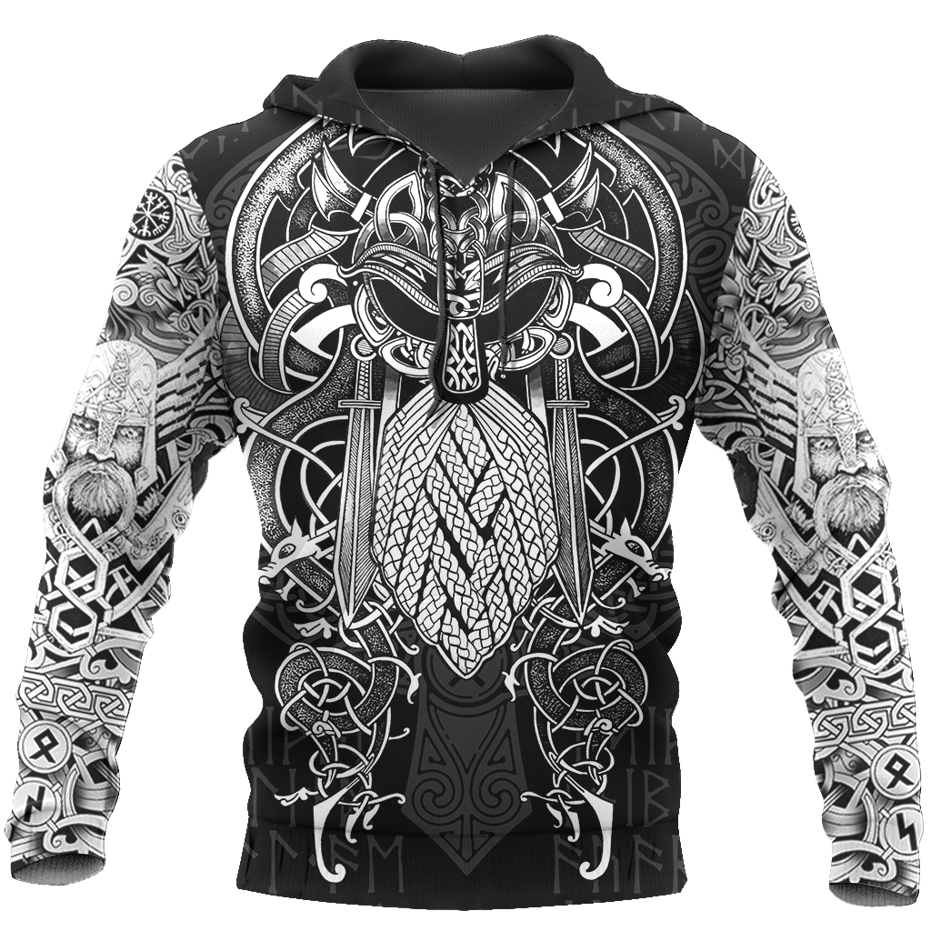 3D All Over Printed Viking Odin Hoodie-Apparel-HP Arts-Hoodie-S-Vibe Cosy™