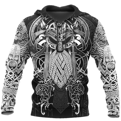 3D All Over Printed Viking Odin Hoodie-Apparel-HP Arts-Hoodie-S-Vibe Cosy™