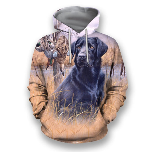 All Over Printed Black Golden Retriever-Apparel-HbArts-Hoodie-S-Vibe Cosy™