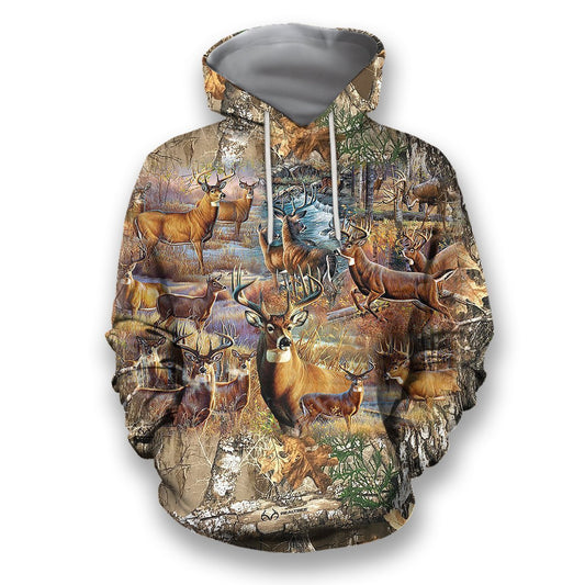 3D All Over Printed Deer camo Shirts-Apparel-HbArts-Hoodies-S-Vibe Cosy™