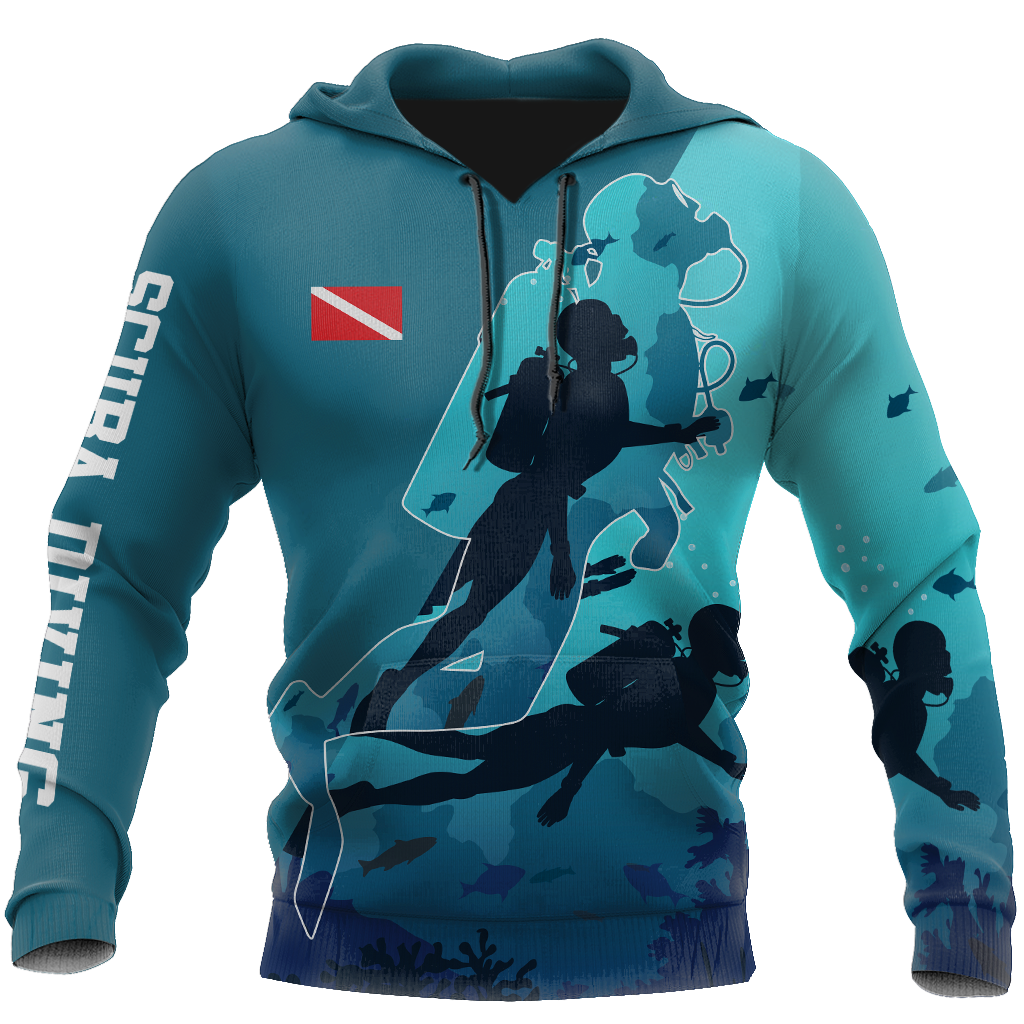 Scuba Diving - 3D All Over Printed Shirt-ALL OVER PRINT HOODIES-HP Arts-Hoodie-S-Vibe Cosy™