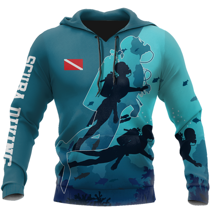 Scuba Diving - 3D All Over Printed Shirt-ALL OVER PRINT HOODIES-HP Arts-Hoodie-S-Vibe Cosy™