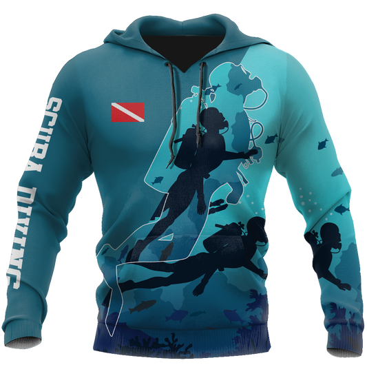 Scuba Diving - 3D All Over Printed Shirt-ALL OVER PRINT HOODIES-HP Arts-Hoodie-S-Vibe Cosy™