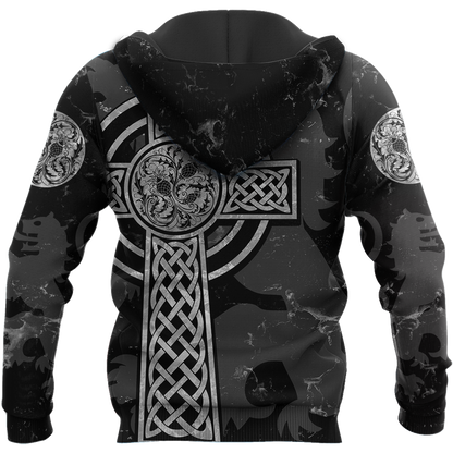 Scottish Thristle Celtic Cross grey ver3 Hoodie AZ210204-Apparel-PL8386-Hoodie-S-Vibe Cosy™