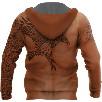 3.0 Vikings - The Raven of Odin Tattoo version 3.0-Apparel-HP Arts-Hoodie-S-Vibe Cosy™