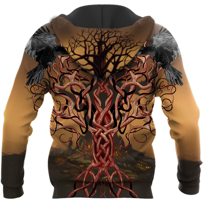 Viking Wolf All Over Printed-ALL OVER PRINT HOODIES-HP Arts-Hoodie-S-Vibe Cosy™