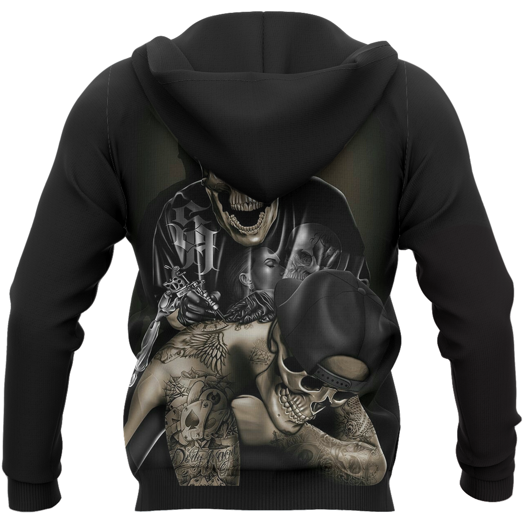 Tattoo Is My Life And Skull Is My Love PL213-Apparel-PL8386-Hoodie-S-Vibe Cosy™