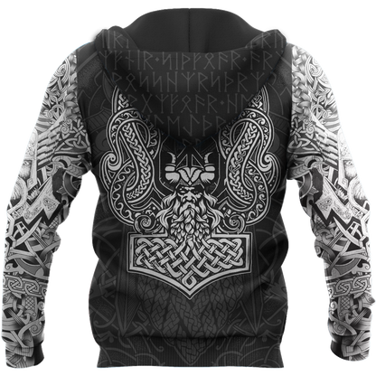 3D All Over Printed Viking Odin Hoodie-Apparel-HP Arts-Hoodie-S-Vibe Cosy™