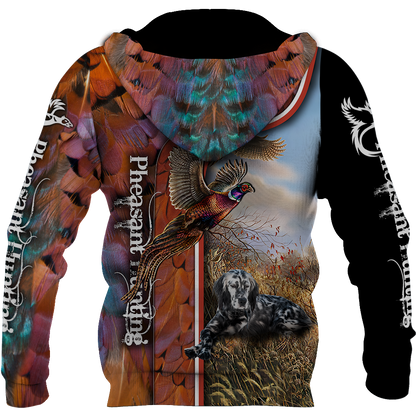 Pheasant Hunting Setter 3D All Over Printed Shirts For Men And Women JJ050202-Apparel-MP-Hoodie-S-Vibe Cosy™