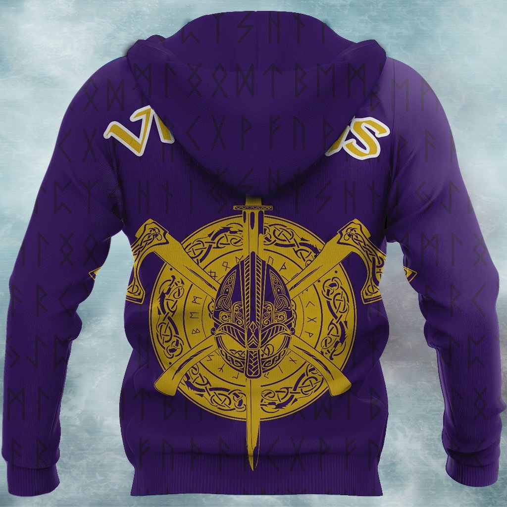 Vikings Warrior™ Hoodie TH7-ALL OVER PRINT HOODIES (P)-HP Arts-Hoodie-S-Purple & Gold-Vibe Cosy™