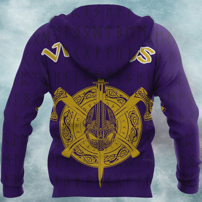 Vikings Warrior™ Hoodie TH7-ALL OVER PRINT HOODIES (P)-HP Arts-Hoodie-S-Purple & Gold-Vibe Cosy™