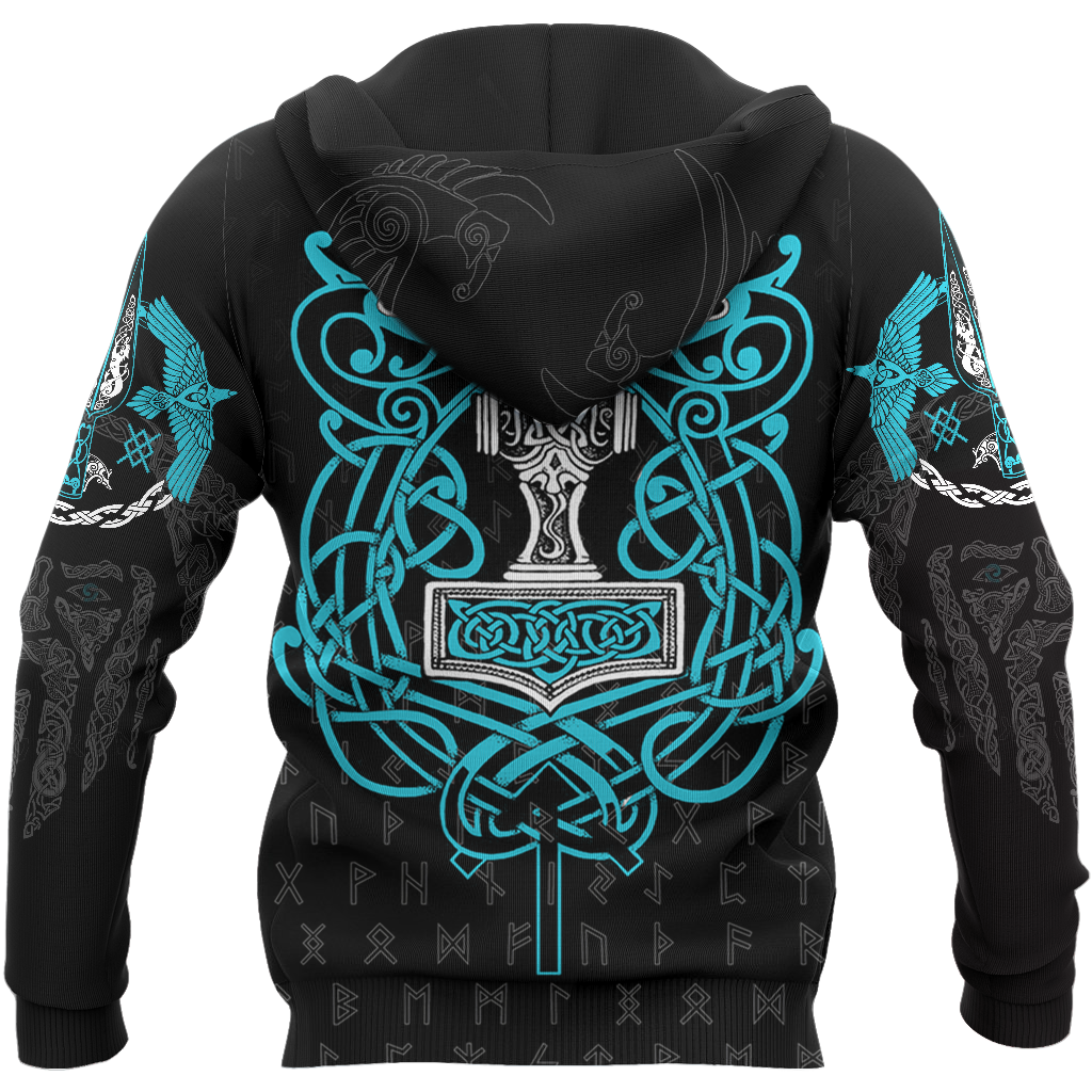 3D All Over Printed Raven And Odin version 2.0-Apparel-HP Arts-Hoodie-S-Vibe Cosy™