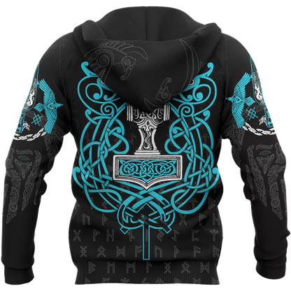 3D All Over Printed Raven And Odin version 2.0-Apparel-HP Arts-Hoodie-S-Vibe Cosy™