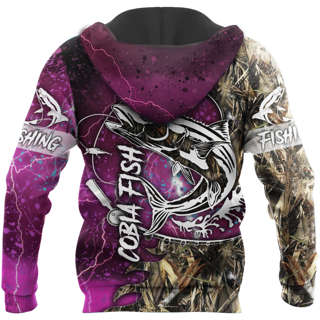 Cobia Fishing camo all over printed shirts for men and women purple color TR251202 - Amaze Style™-Apparel