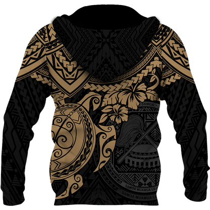 American Samoa Polynesian Hoodie Gold Turtle JJ190101 PL-Apparel-PL8386-Hoodie-S-Vibe Cosy™