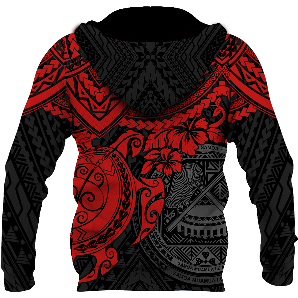 American Samoa Polynesian Hoodie Red Turtle JJ300102 PL-Apparel-PL8386-Hoodie-S-Vibe Cosy™