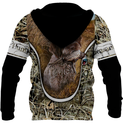 Pheasant Hunting Wirehaired Pointing Griffon 3D All Over Printed Shirts For Men And Women JJ150105-Apparel-MP-Hoodie-S-Vibe Cosy™