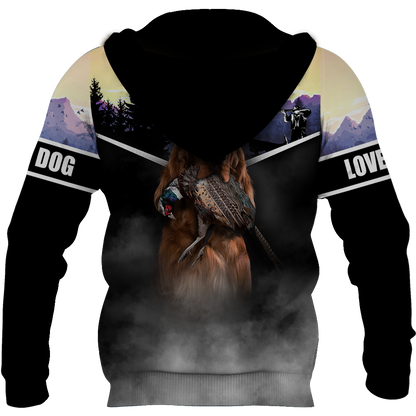 Pheasant Setter Hunting 3D All Over Printed Shirts For Men And Women JJ080203-Apparel-MP-Hoodie-S-Vibe Cosy™