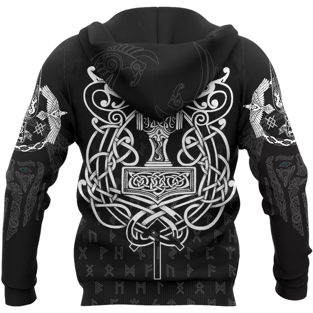 3D All Over Printed Raven And Odin version 1.0-Apparel-HP Arts-Hoodie-S-Vibe Cosy™