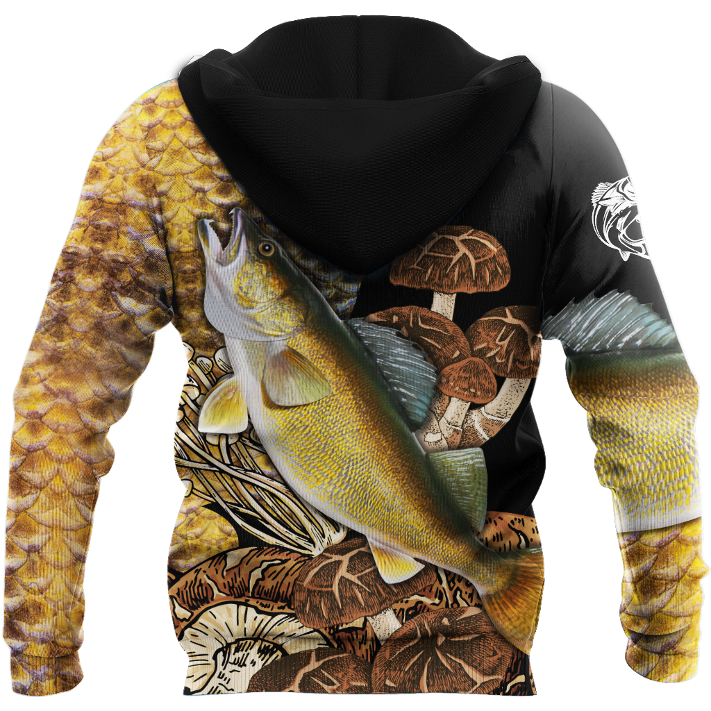 Walleye Fishing on skin mushrooms 3D all over printing shirts for men and women TR200201 - Amaze Style™-Apparel