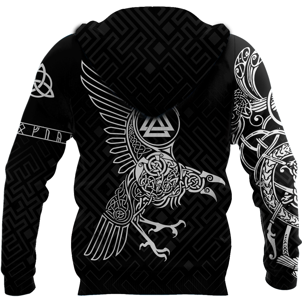 Vikings - The Raven of Odin Tattoo Special Hoodie-Apparel-HP Arts-Hoodie-S-Vibe Cosy™