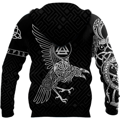 Vikings - The Raven of Odin Tattoo Special Hoodie-Apparel-HP Arts-Hoodie-S-Vibe Cosy™