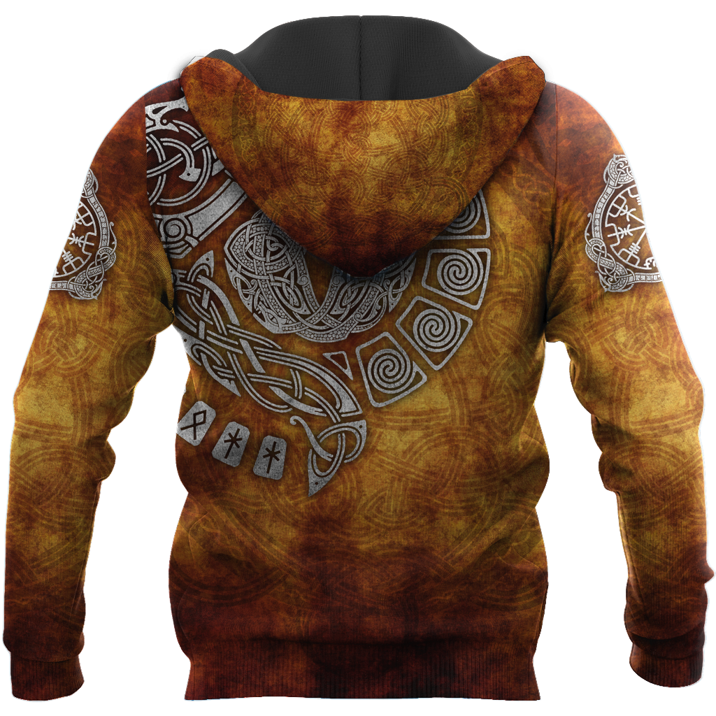 Vikings Tattoo All Over Hoodie-Apparel-HP Arts-Hoodie-S-Vibe Cosy™