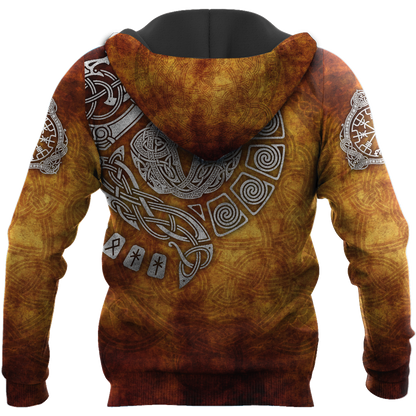 Vikings Tattoo All Over Hoodie-Apparel-HP Arts-Hoodie-S-Vibe Cosy™