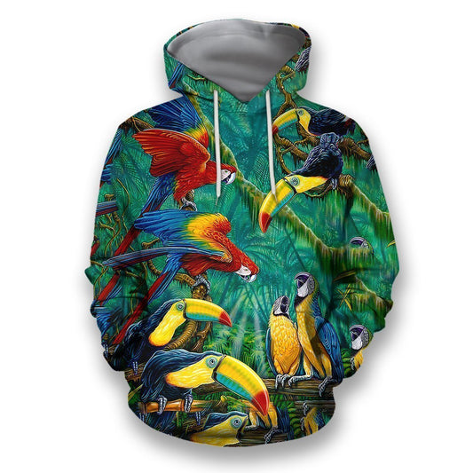 All Over Printed Parrots Shirts H227B-Apparel-HbArts-Hoodies-S-Vibe Cosy™