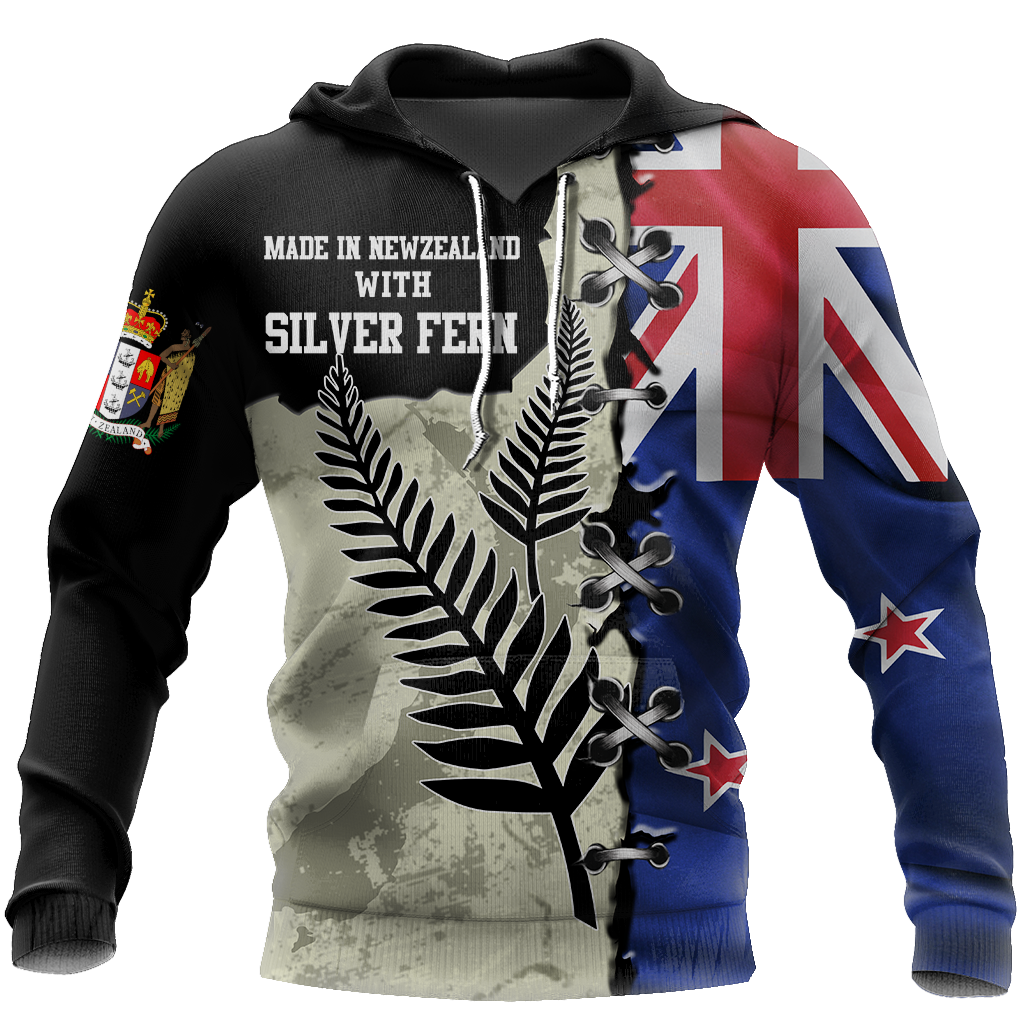 New Zealand Kiwi Bird Silver Fern T-Shirt Hoodie Zip all over shirts For Men and Women TR281202-Apparel-Huyencass-Hoodie-S-Vibe Cosy™