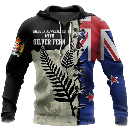 New Zealand Kiwi Bird Silver Fern T-Shirt Hoodie Zip all over shirts For Men and Women TR281202-Apparel-Huyencass-Hoodie-S-Vibe Cosy™
