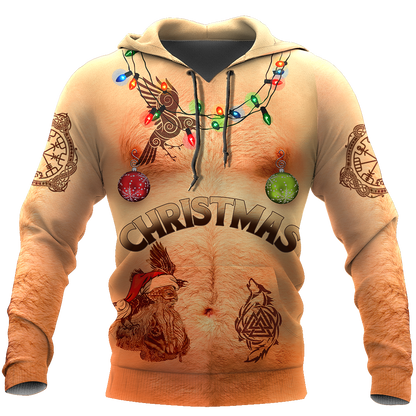 Real Viking Christmas Tattoos All Over Printed AM051001-Apparel-HP Arts-Hoodie-S-Vibe Cosy™