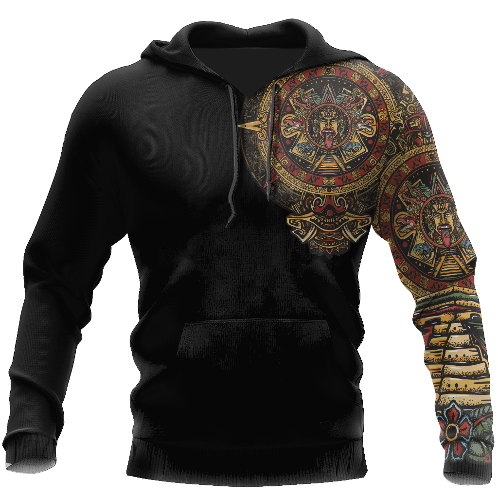 Mexico Aztec Sun Stone Tattoo-Apparel-HP Arts-Hoodie-S-Vibe Cosy™