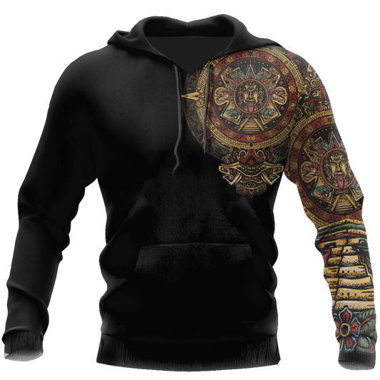 Mexico Aztec Sun Stone Tattoo-Apparel-HP Arts-Hoodie-S-Vibe Cosy™