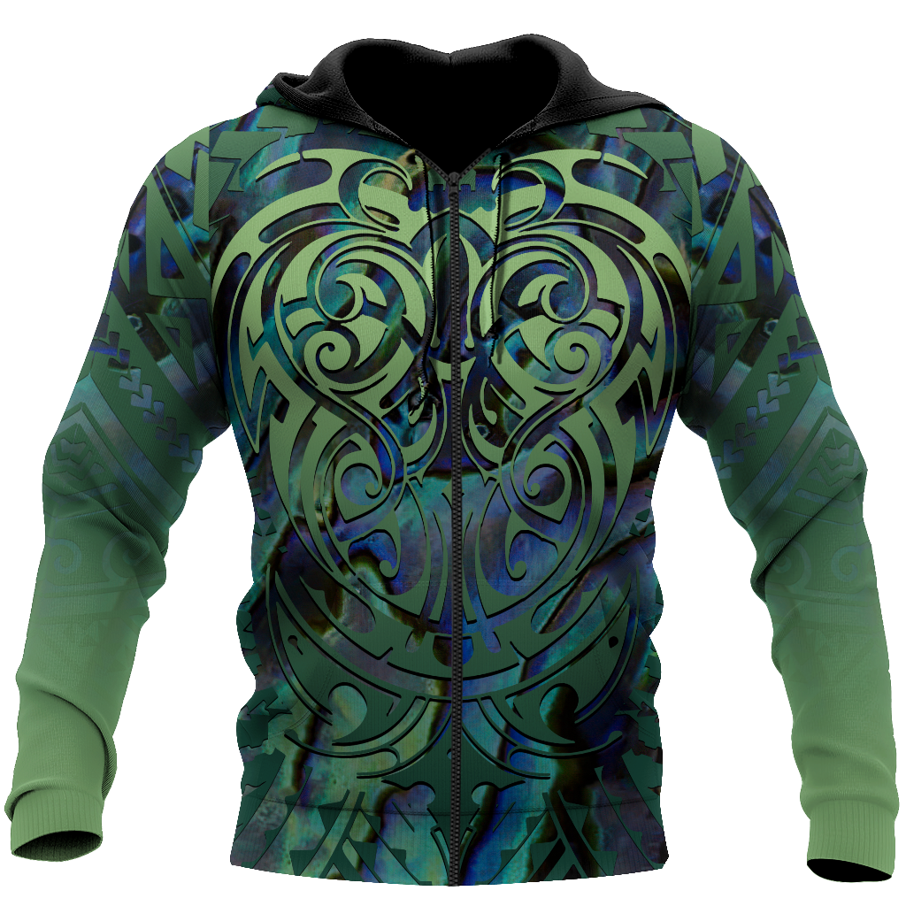 Maori hei matau paua shell 3d all over printed shirt and short for man and women-Apparel-PL8386-Zipped Hoodie-S-Vibe Cosy™