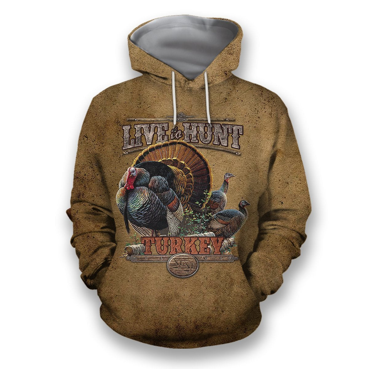 All Over Printed Live To Hunt Turkey-Apparel-HbArts-Hoodies-S-Vibe Cosy™