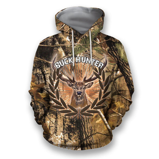 All Over Printed Buck Hunter-Apparel-HbArts-Hoodies-S-Vibe Cosy™