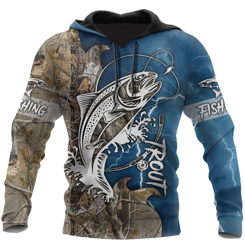 Trout Fishing Tattoo camo shirts for men and women blue color TR2108203