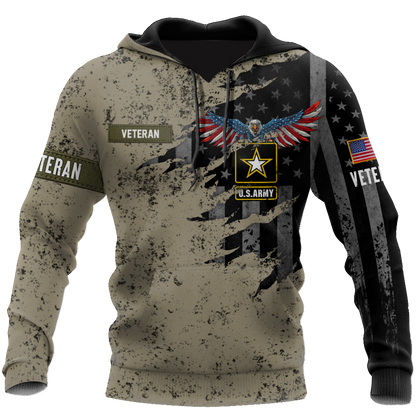 Veteran US Army Eagle in my heart 3D shirts for men and women